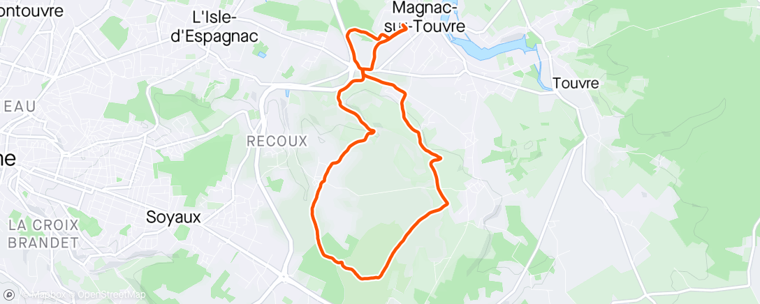 Map of the activity, Trail le matin