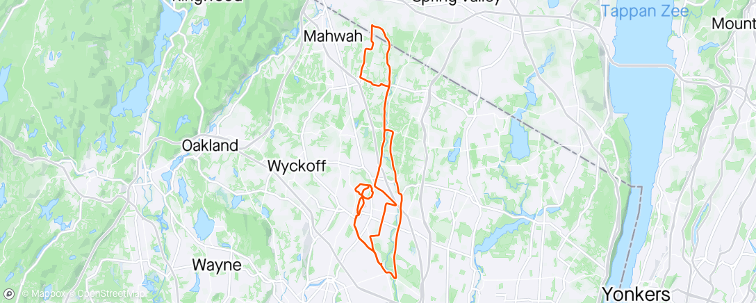 Map of the activity, Back to the Tuesday ride