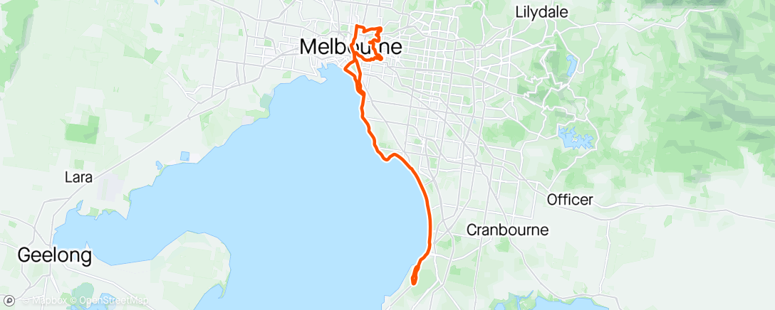 Map of the activity, hell ride