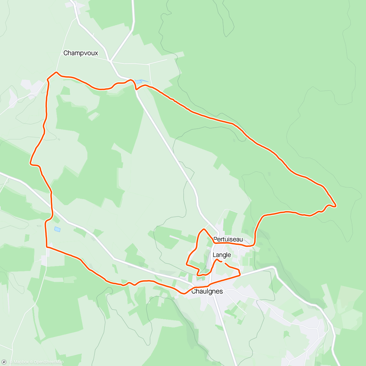 Map of the activity, Balade à Chaulgnes
