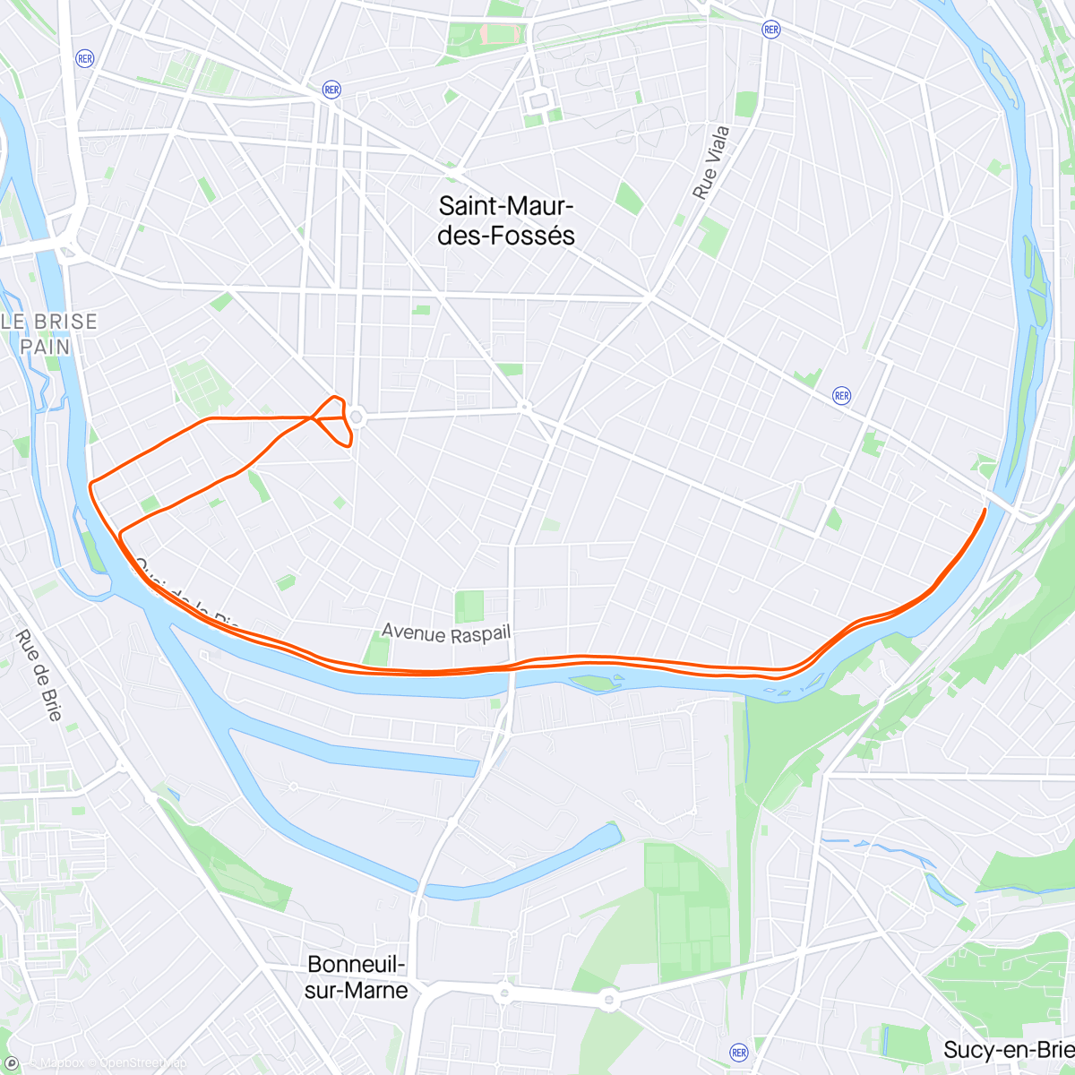 Map of the activity, 10kms un peu de tout et 1 km marche