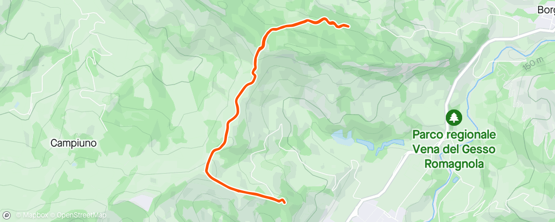 Map of the activity, Trail nel parco della Vena del Gesso