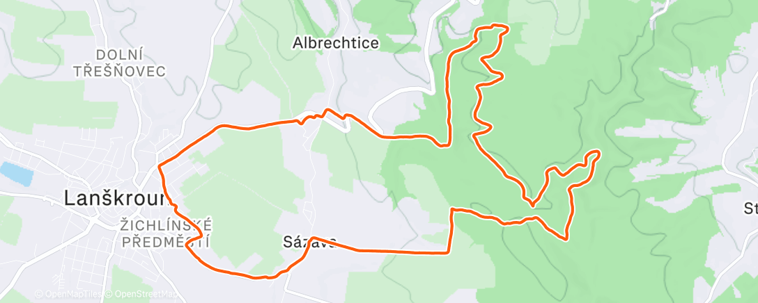 Карта физической активности (Lanškroun Winter Trail Run)