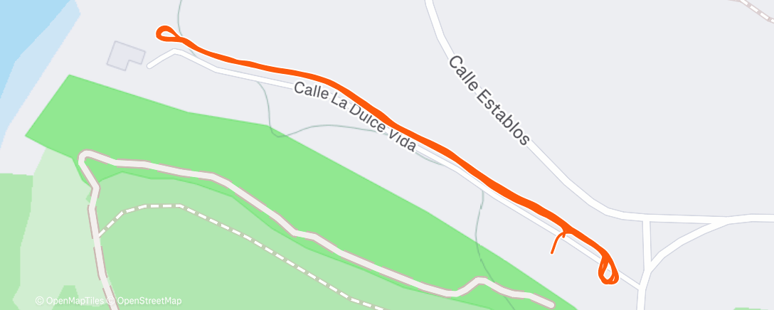 Map of the activity, Course à pied en soirée