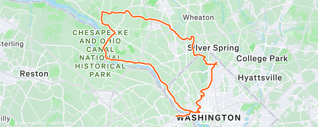 Карта физической активности (Lunch Ride)