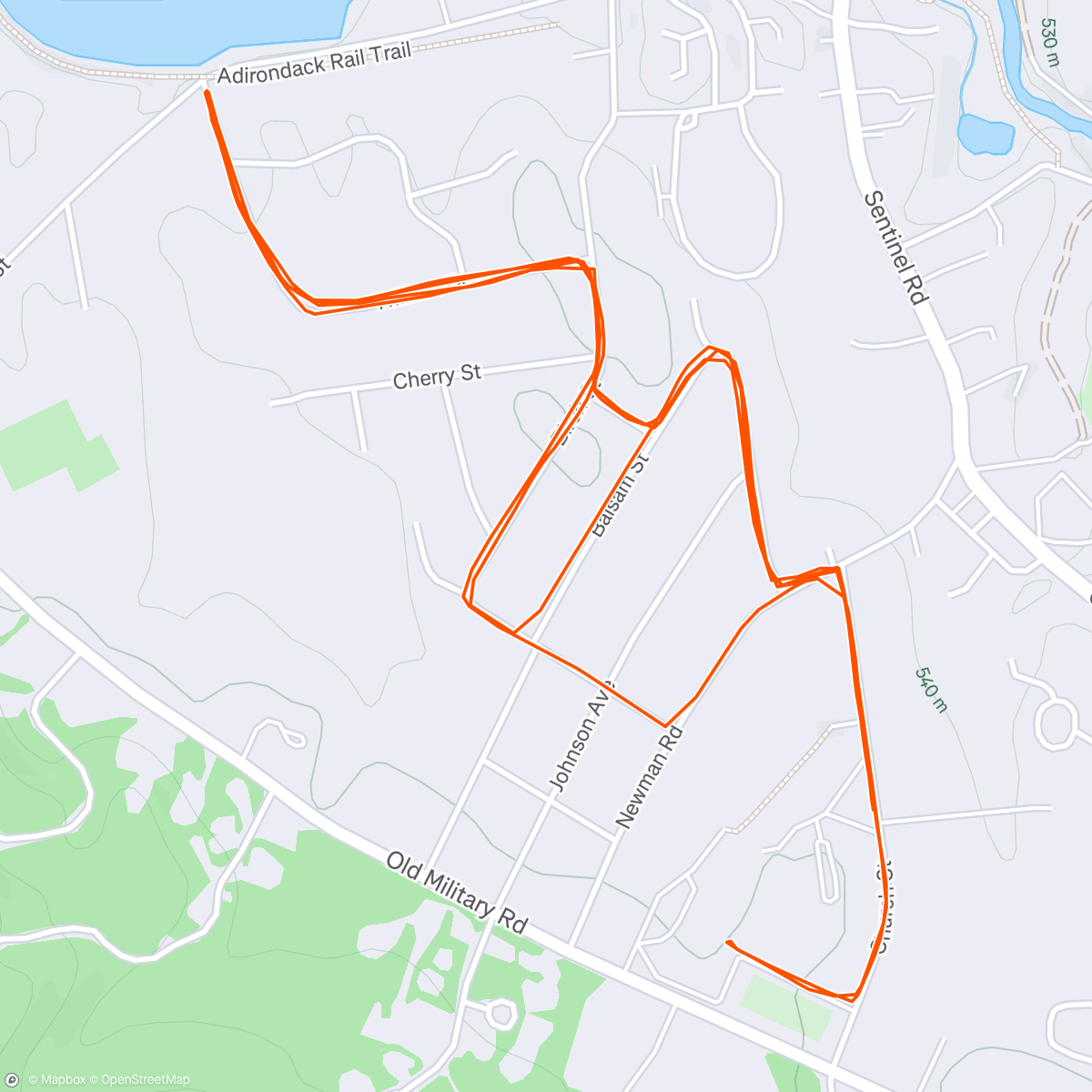 Map of the activity, Treadmill