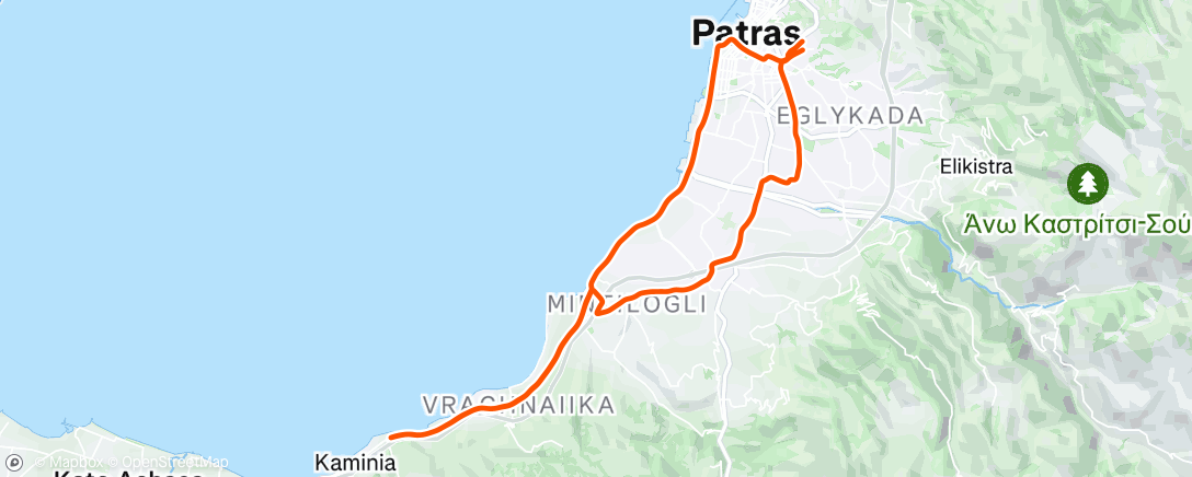 Map of the activity, Evening Ride