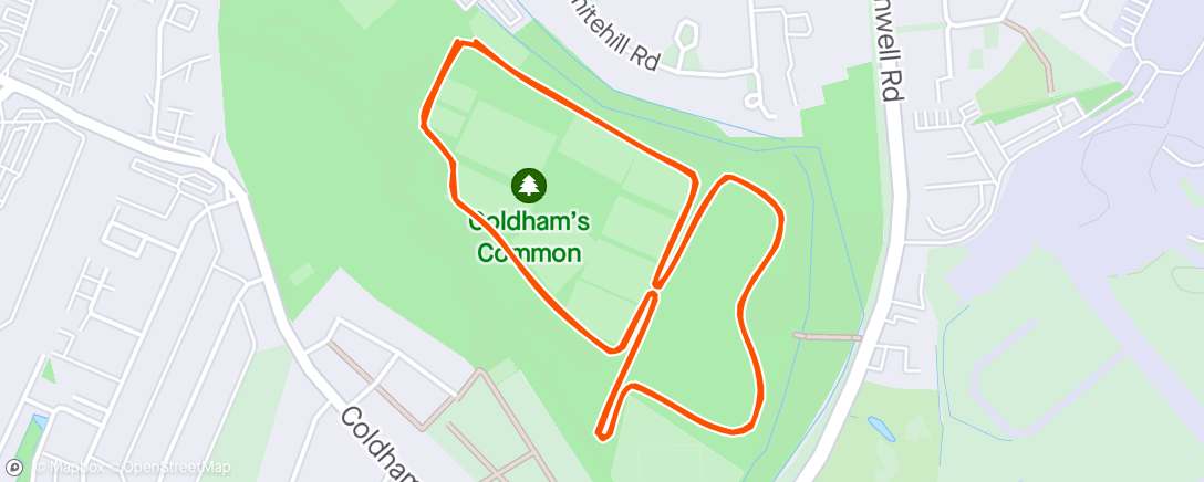 Map of the activity, Coldham’s Common parkrun