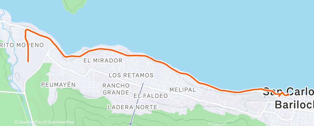 Map of the activity, Carrera por la tarde