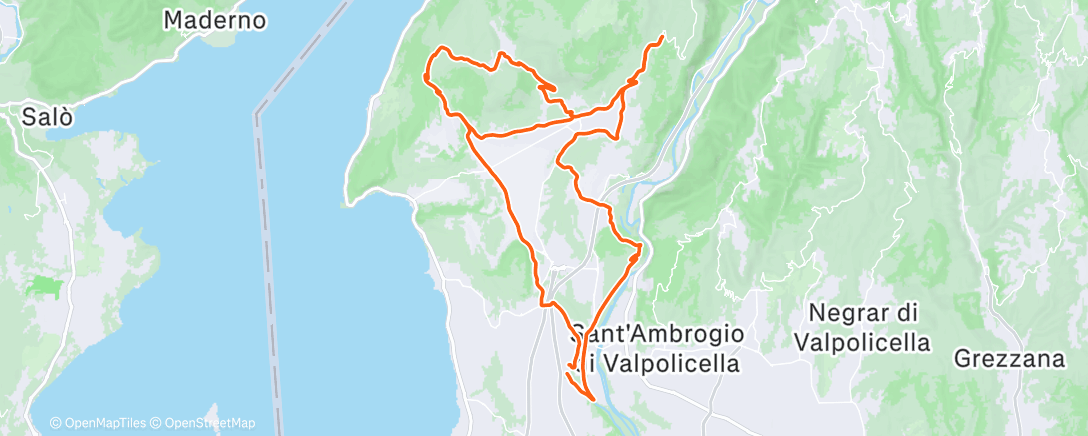 Map of the activity, Pedalata mattutina