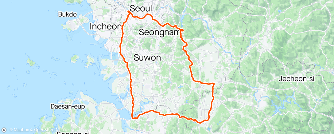 Kaart van de activiteit “랜도너스 서울 300K”