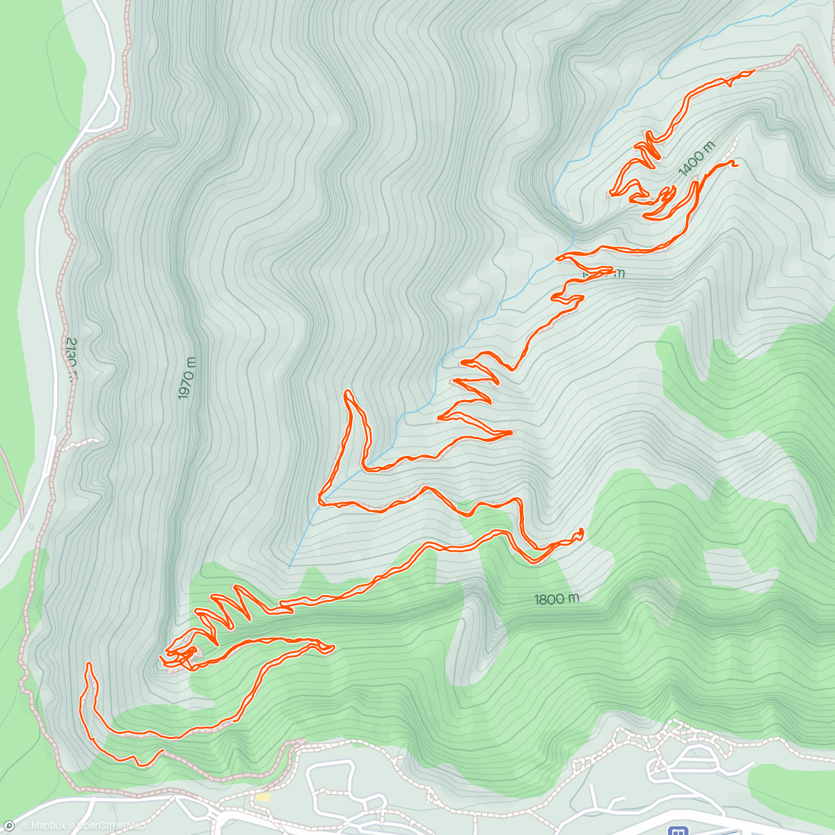 Map of the activity, Less of the Bright Angel Trail in the Grand Canyon than I hoped to do