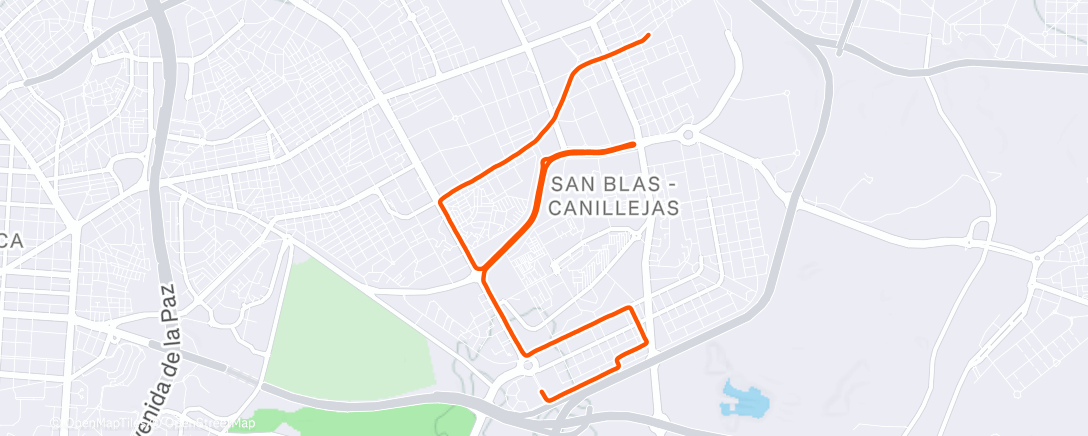 Map of the activity, 10K José Cano