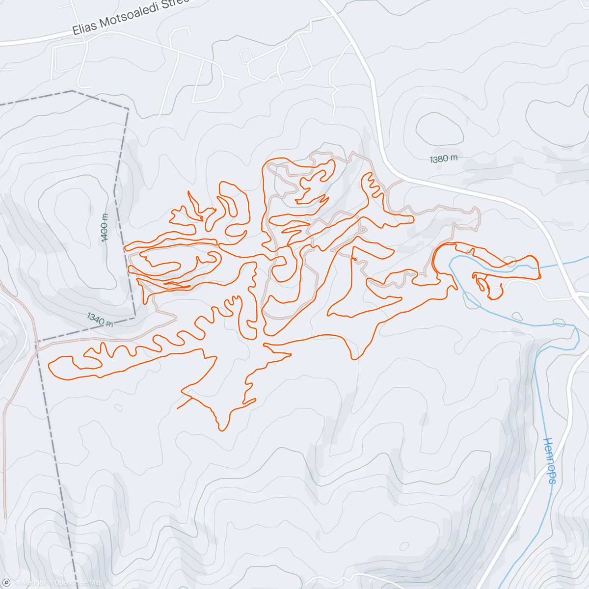Map of the activity, Hennops MTB