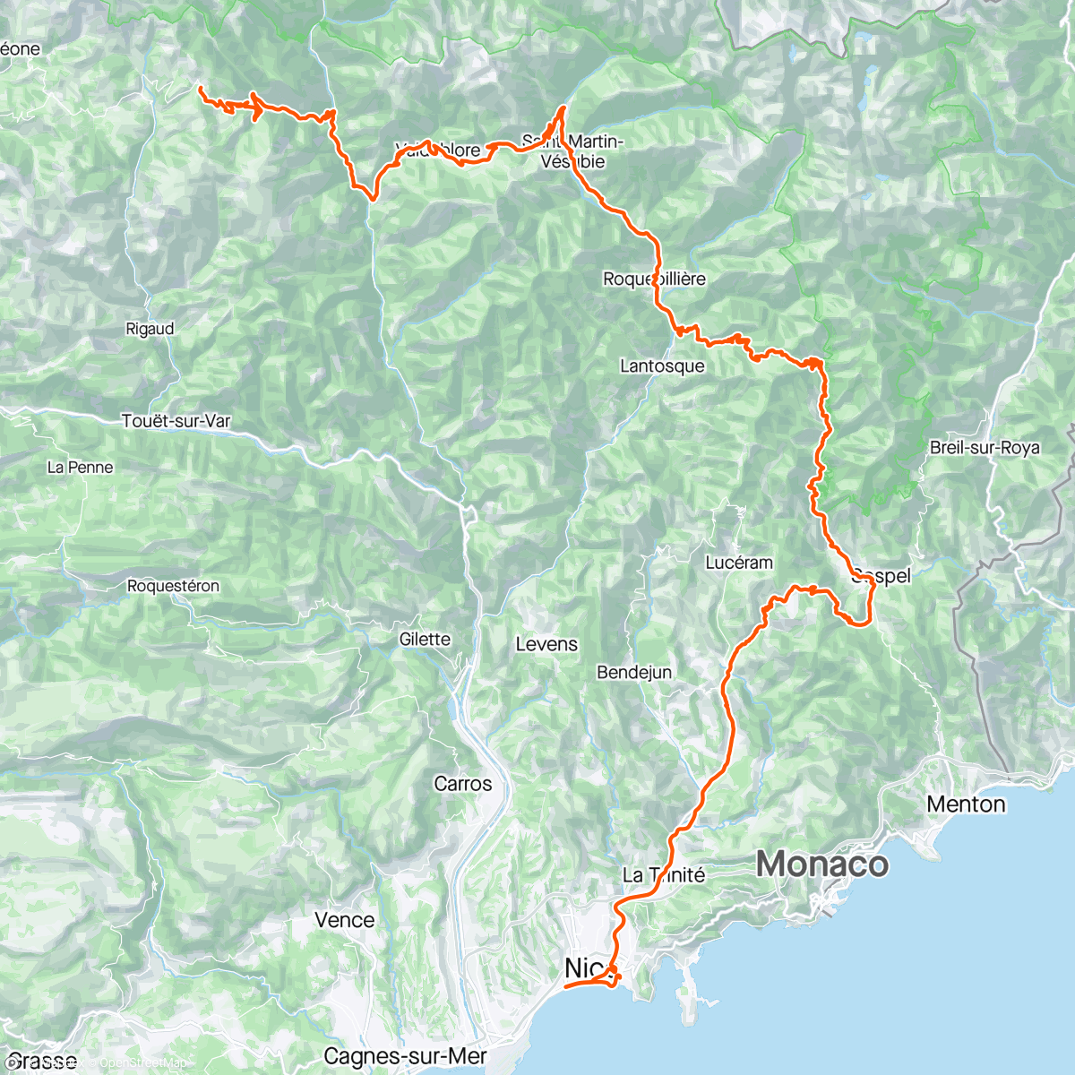Map of the activity, Tour de France 20