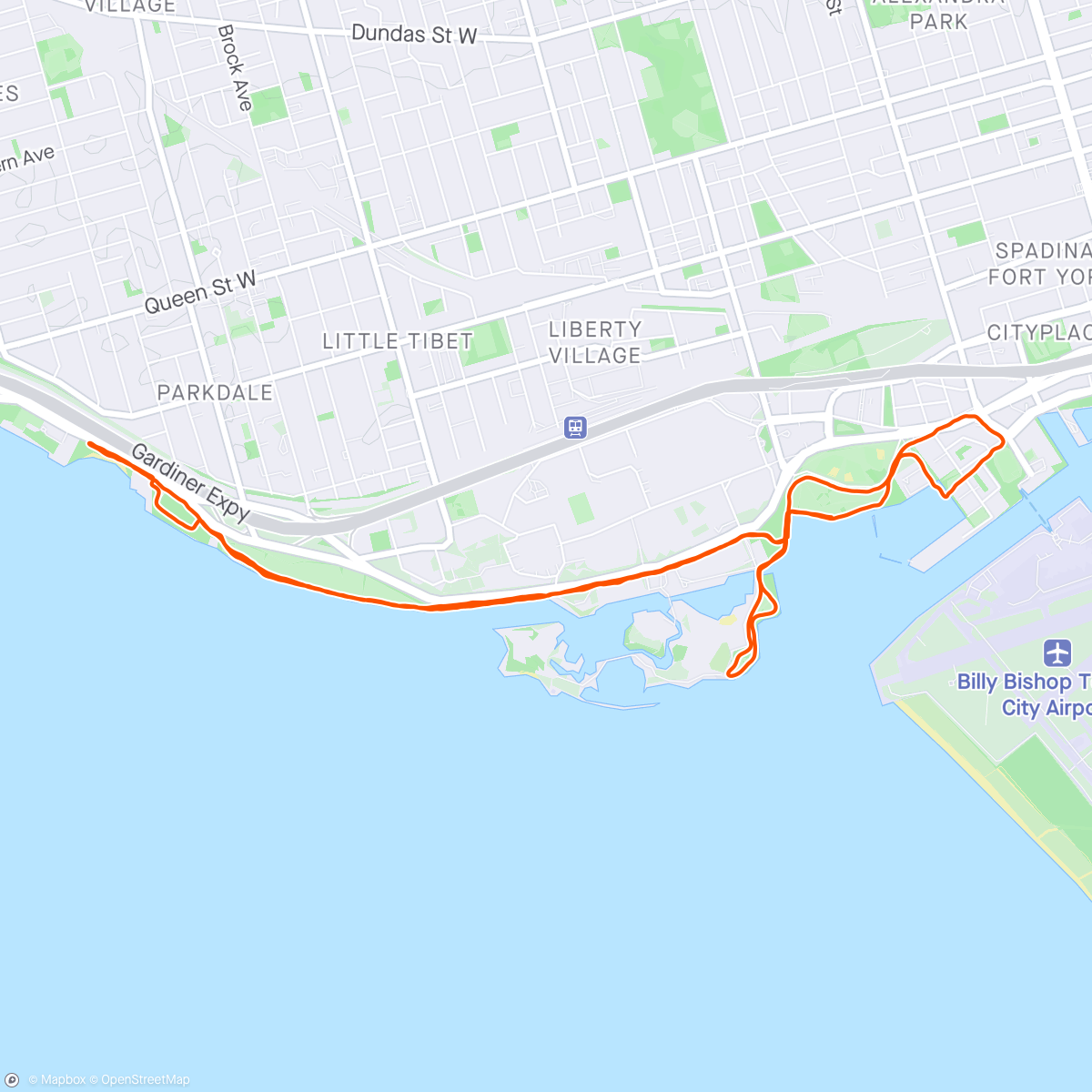 Map of the activity, Running through the 6ix