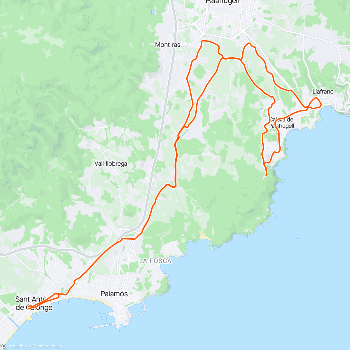 Map of the activity, e-city bike