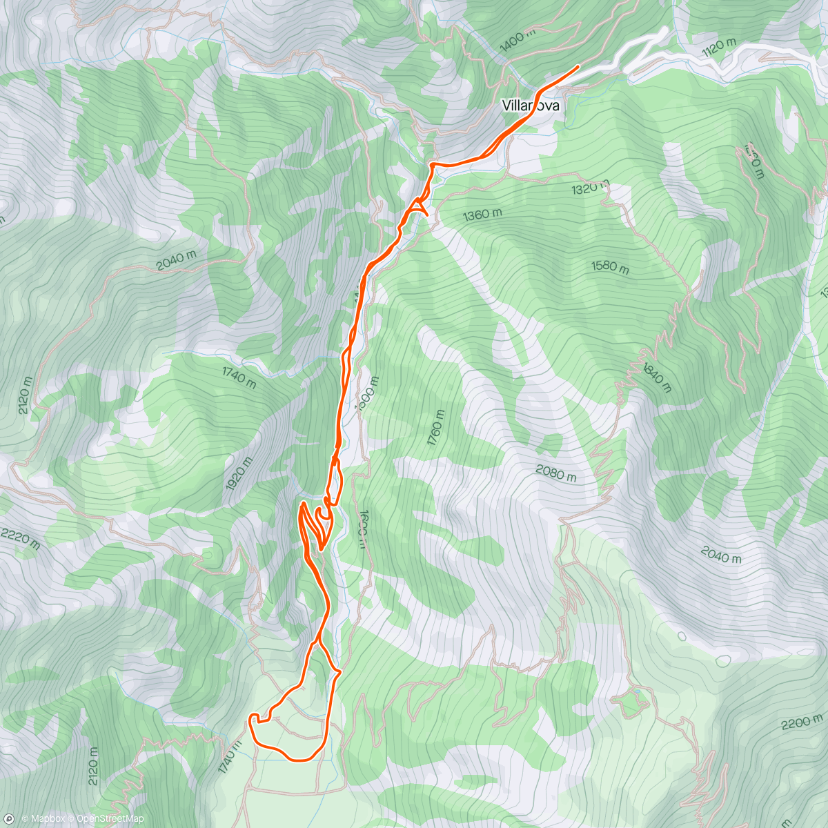 Map of the activity, Conca del Pra'