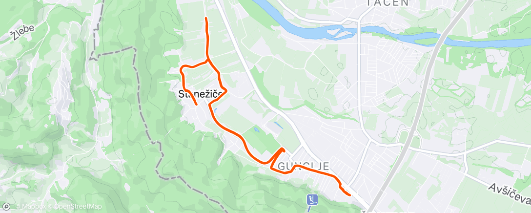 Map of the activity, Afternoon Walk