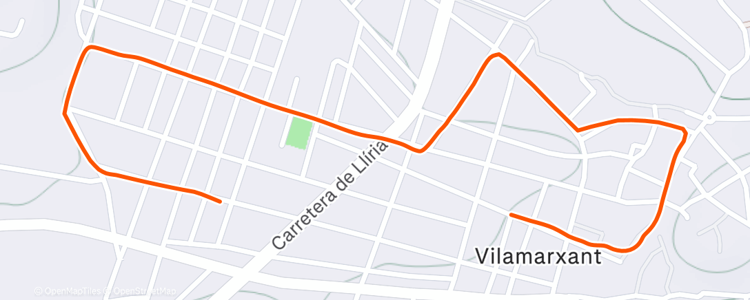 Map of the activity, Carrera de noche