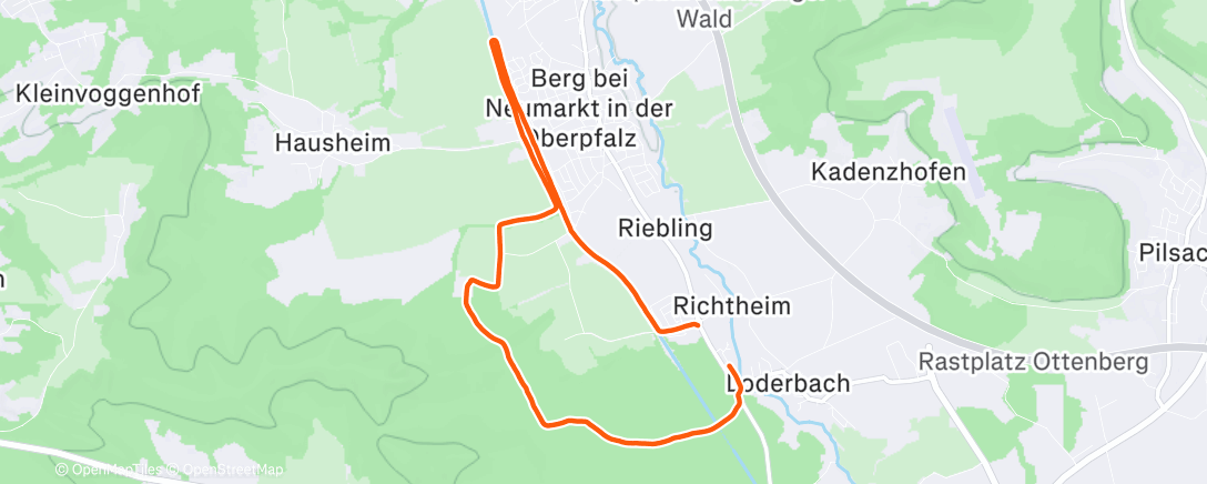 Map of the activity, Lauf am Morgen