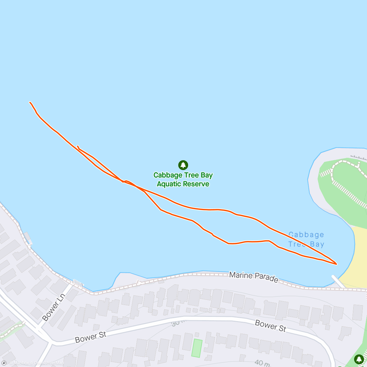 Map of the activity, Slow Ross Swim