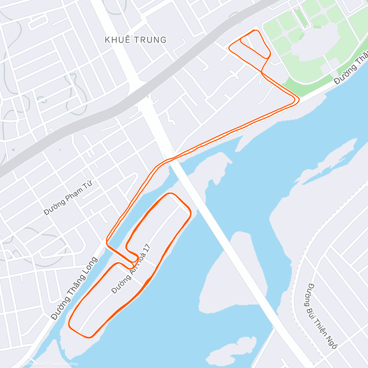 Map of the activity, Evening Run