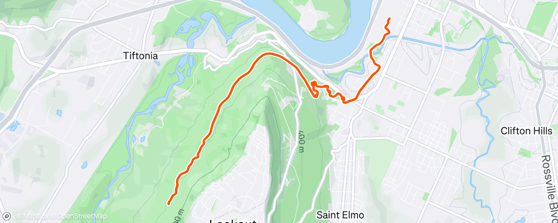 Map of the activity, Guild out and back
