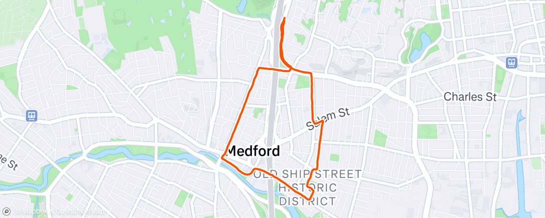 Map of the activity, 3.5mi Easy Run