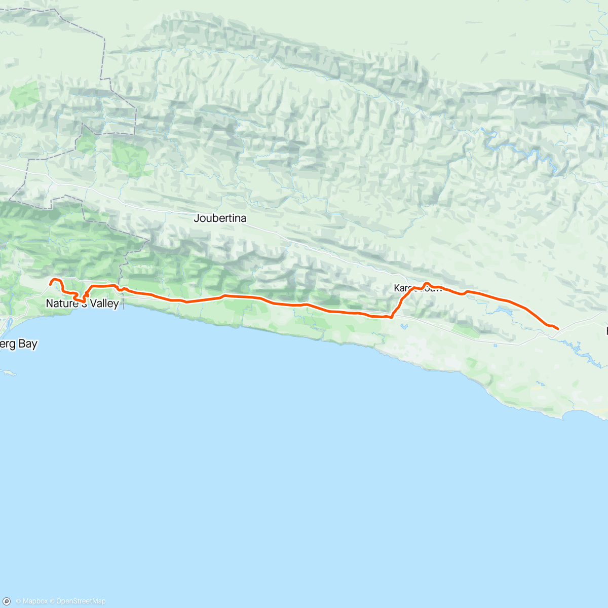 Mapa de la actividad, Tsitsikamma National Park - Jeffrey’s Bay