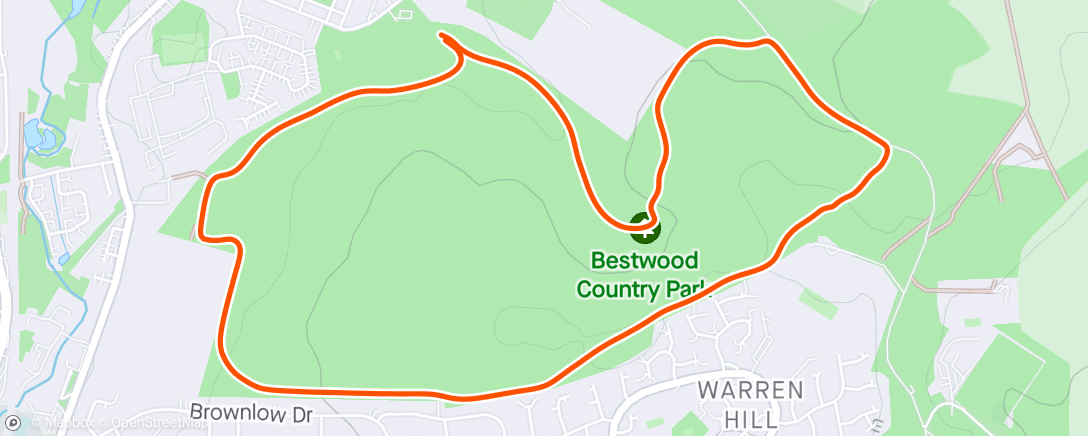 Map of the activity, Bestwood Village parkrun.