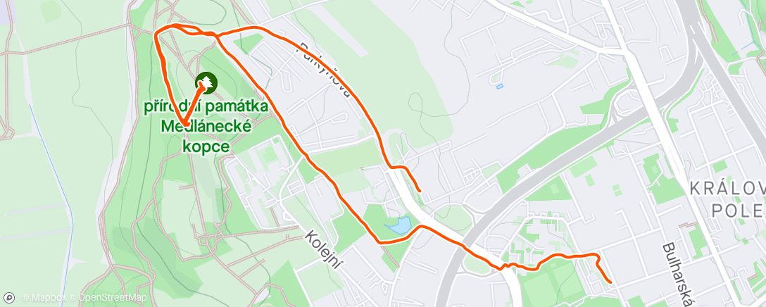 Map of the activity, 10x z Bečkárny na Medlaňák ⛰️