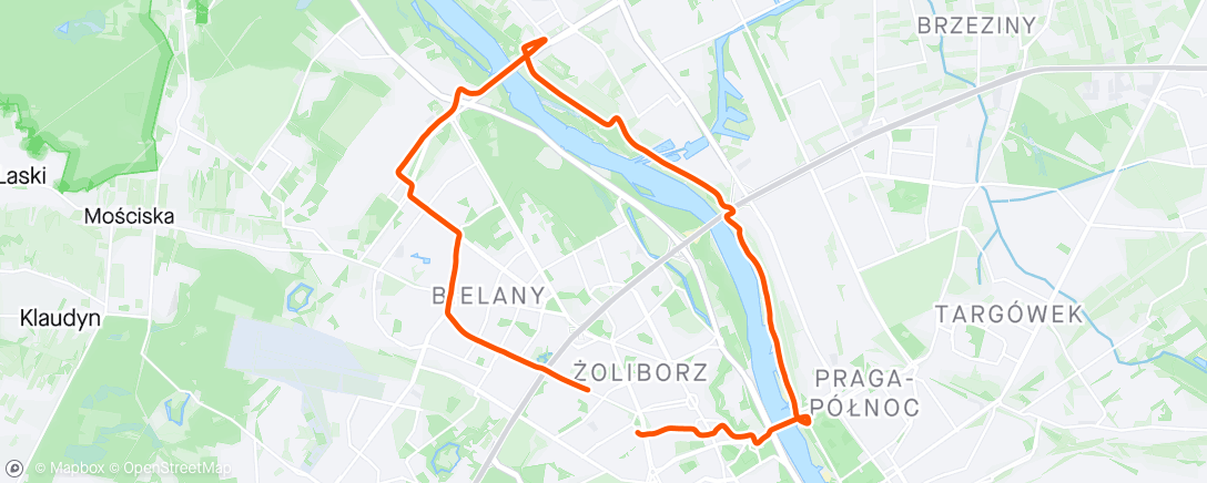 Map of the activity, Evening Ride