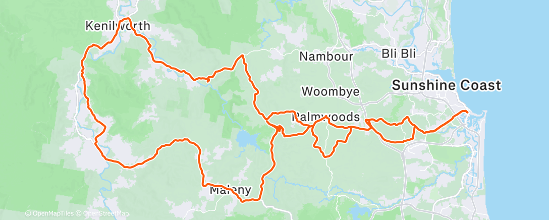 Map of the activity, Cycling