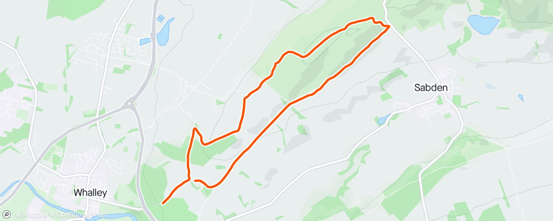Map of the activity, Pendle hill trail run