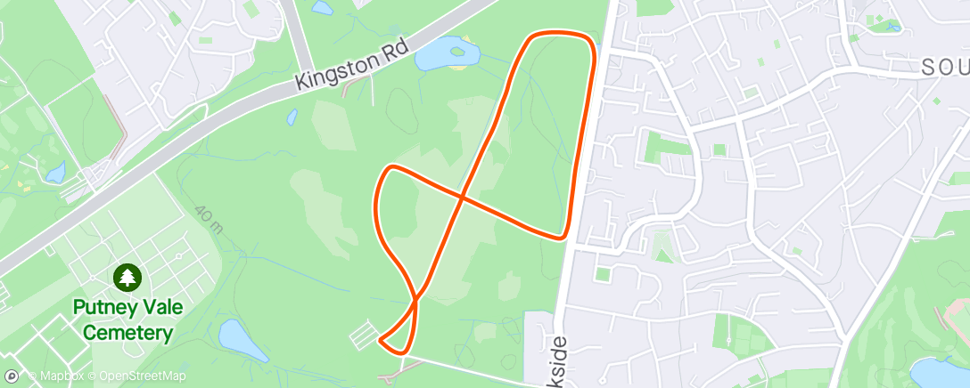 Map of the activity, 3 mile handicap lap with the WW Social Group