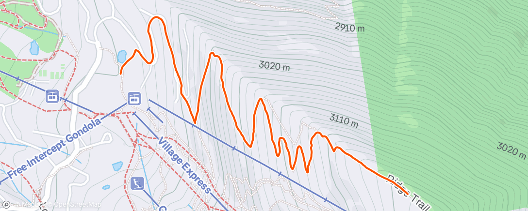Map of the activity, Lunch Hike