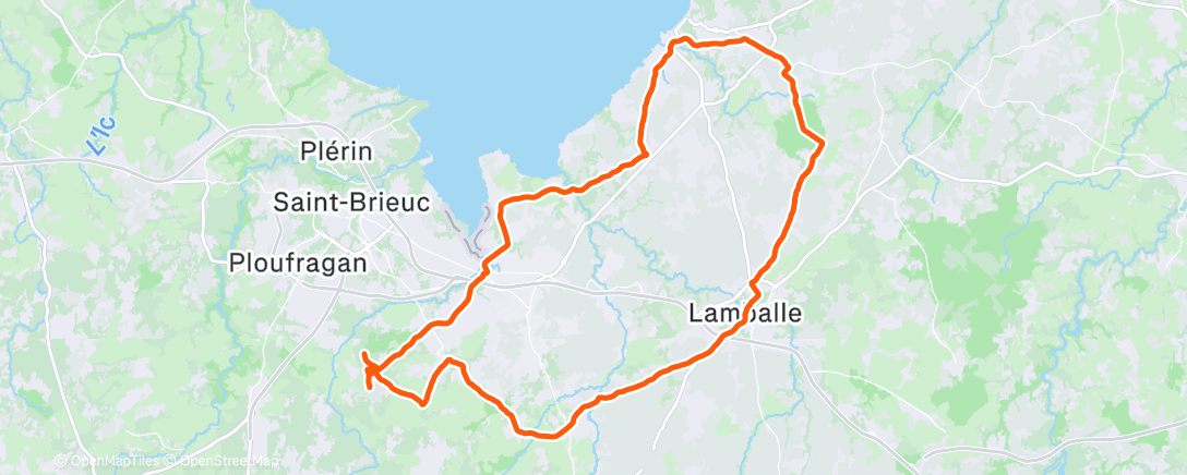 Map of the activity, Sortie vélo le midi