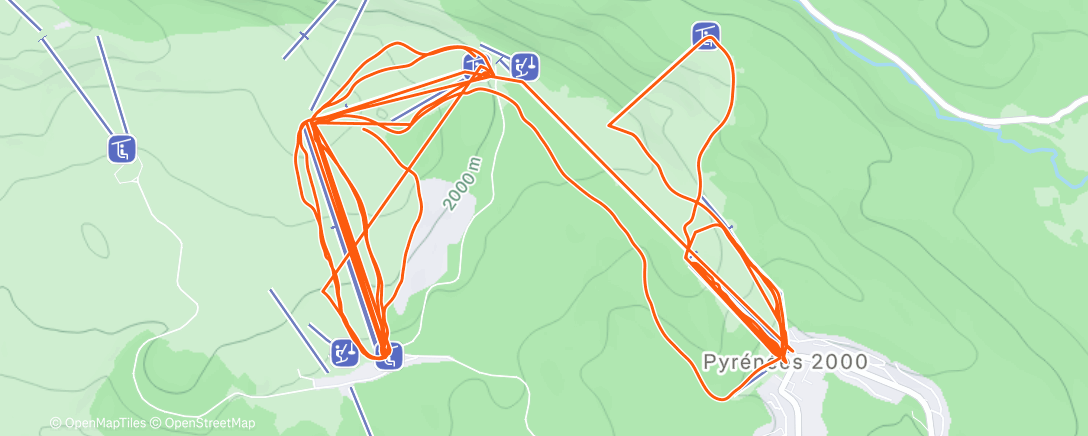 Map of the activity, Esquí alpino matutino