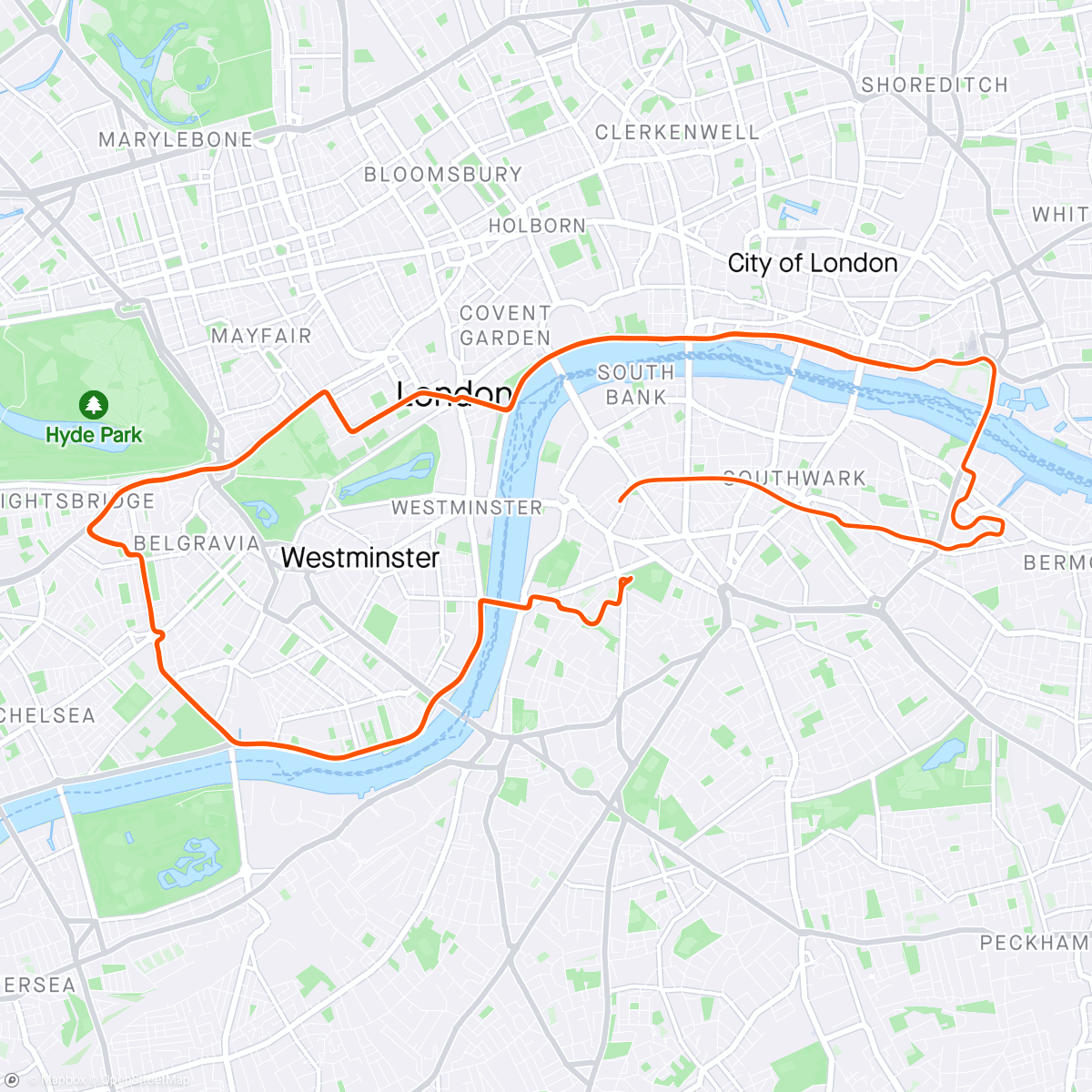 「Zwift - Greater London Loop in London」活動的地圖