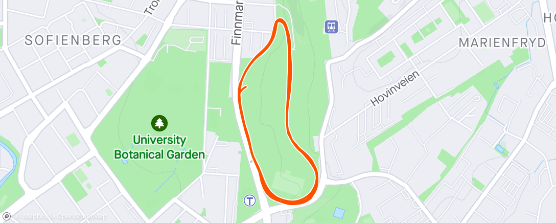 Map of the activity, Tøyen parkrun