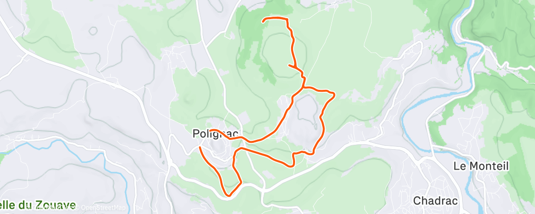 Map of the activity, Afternoon Trail Run