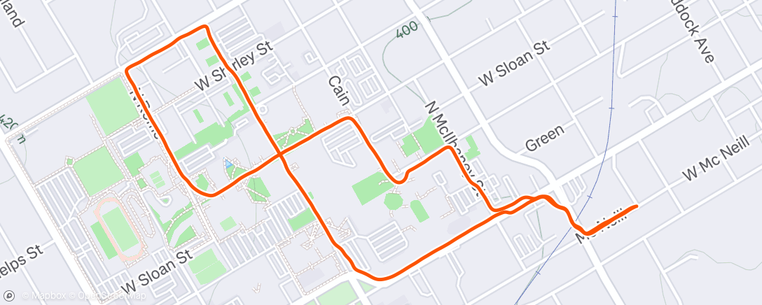 Map of the activity, Afternoon Run