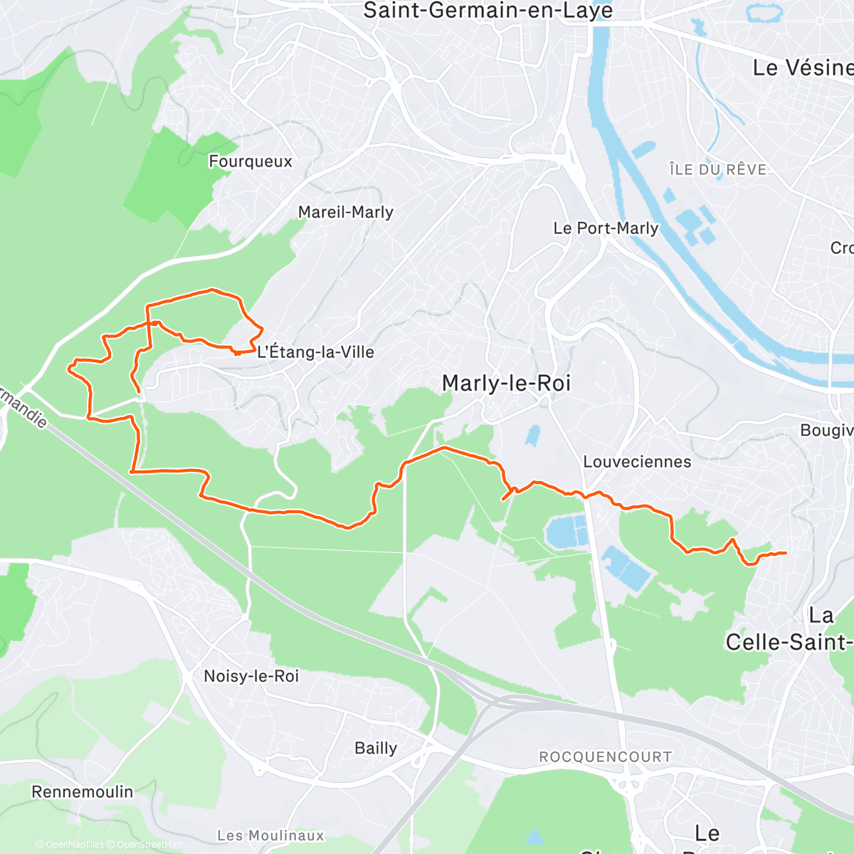 Map of the activity, Forêt de Marly est 🌧