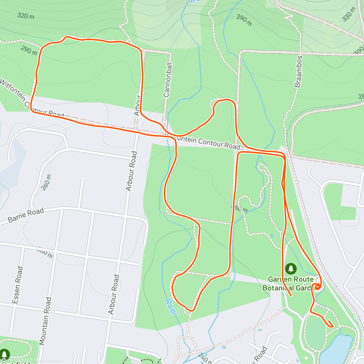 Map of the activity, Morning Trail Run