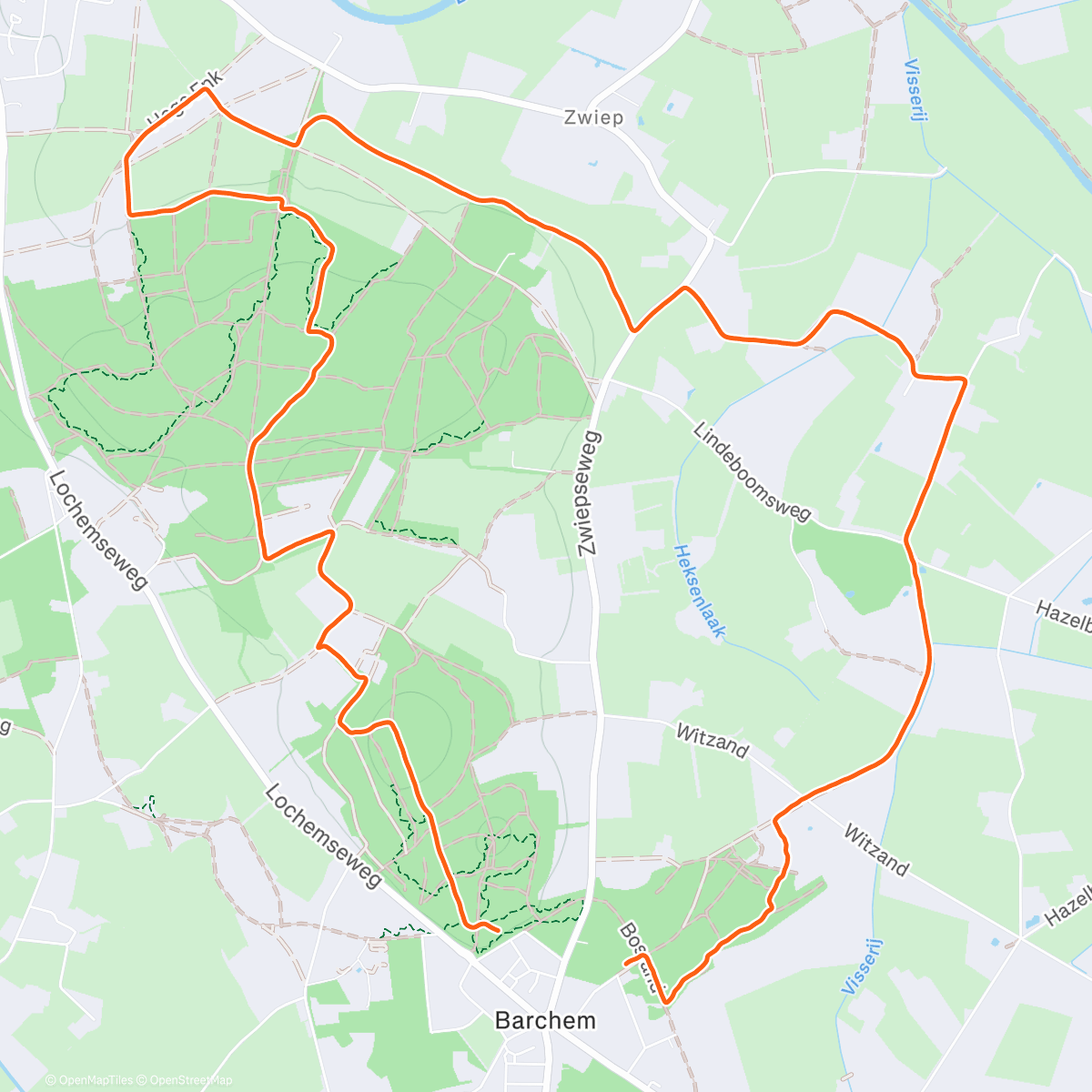 Map of the activity, Barchems rondje