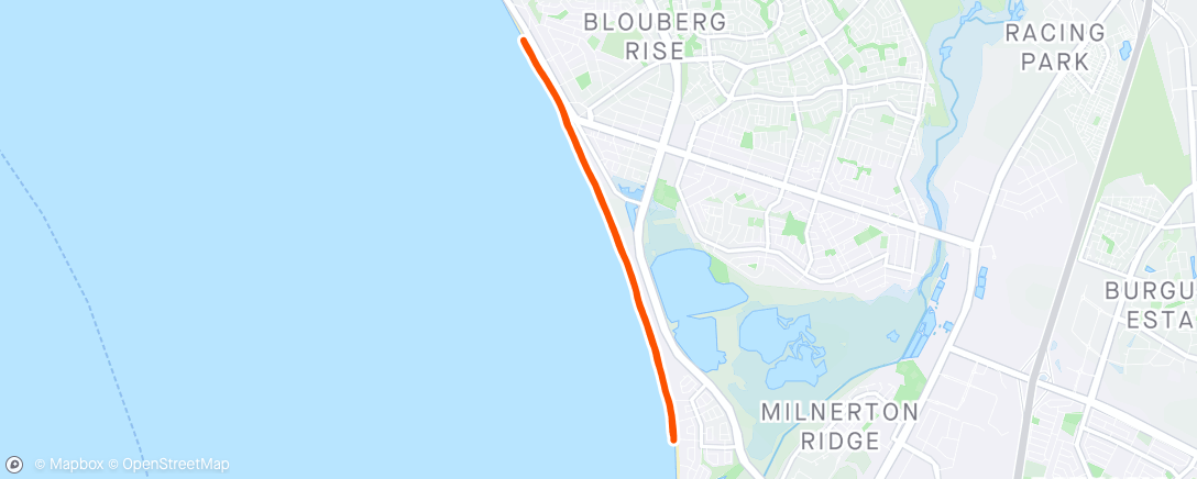 Map of the activity, Beach jog