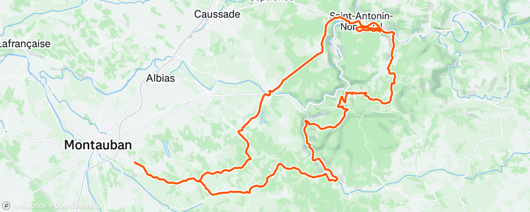 Map of the activity, Sortie vélo le matin