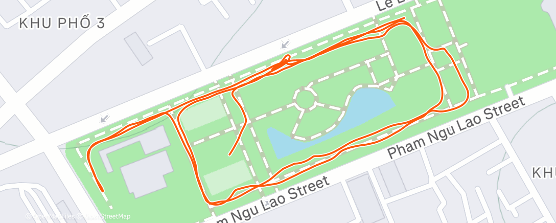 Map of the activity, Evening Run