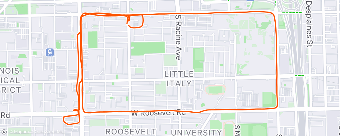 Map of the activity, Afternoon Run